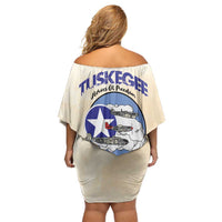 Tuskegee Airmen Red Tails Family Matching Off Shoulder Short Dress and Hawaiian Shirt Heroes Of Freedom - Wonder Print Shop