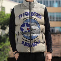 Tuskegee Airmen Red Tails Sleeveless Puffer Jacket Heroes Of Freedom - Wonder Print Shop