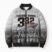 Tuskegee Airmen Pride Bomber Puffer Jacket 332nd Fighter Group Red Tails - Wonder Print Shop