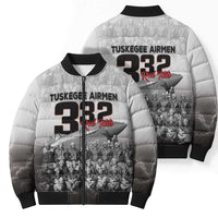 Tuskegee Airmen Pride Bomber Puffer Jacket 332nd Fighter Group Red Tails - Wonder Print Shop