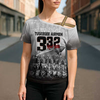 Tuskegee Airmen Pride Cross Shoulder Shirt 332nd Fighter Group Red Tails - Wonder Print Shop