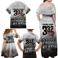 Tuskegee Airmen Pride Family Matching Off Shoulder Maxi Dress and Hawaiian Shirt 332nd Fighter Group Red Tails - Wonder Print Shop