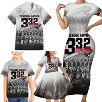 Tuskegee Airmen Pride Family Matching Short Sleeve Bodycon Dress and Hawaiian Shirt 332nd Fighter Group Red Tails - Wonder Print Shop