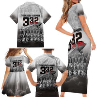 Tuskegee Airmen Pride Family Matching Short Sleeve Bodycon Dress and Hawaiian Shirt 332nd Fighter Group Red Tails - Wonder Print Shop