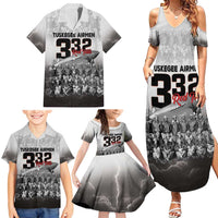 Tuskegee Airmen Pride Family Matching Summer Maxi Dress and Hawaiian Shirt 332nd Fighter Group Red Tails - Wonder Print Shop