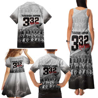 Tuskegee Airmen Pride Family Matching Tank Maxi Dress and Hawaiian Shirt 332nd Fighter Group Red Tails - Wonder Print Shop