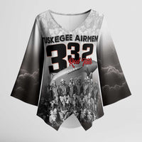 Tuskegee Airmen Pride Kimono Sleeve Blouse 332nd Fighter Group Red Tails - Wonder Print Shop