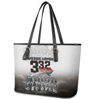 Tuskegee Airmen Pride Leather Tote Bag 332nd Fighter Group Red Tails - Wonder Print Shop