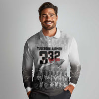 Tuskegee Airmen Pride Long Sleeve Polo Shirt 332nd Fighter Group Red Tails - Wonder Print Shop