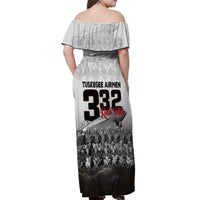 Tuskegee Airmen Pride Off Shoulder Maxi Dress 332nd Fighter Group Red Tails - Wonder Print Shop