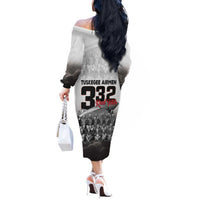 Tuskegee Airmen Pride Off The Shoulder Long Sleeve Dress 332nd Fighter Group Red Tails - Wonder Print Shop