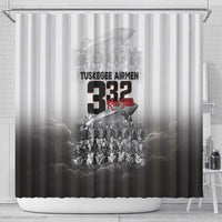 Tuskegee Airmen Pride Shower Curtain 332nd Fighter Group Red Tails - Wonder Print Shop