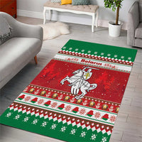 Belarus Pahonia Christmas Area Rug Belarusian Vytis Knight Xmas Pattern - Wonder Print Shop