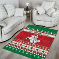 Belarus Pahonia Christmas Area Rug Belarusian Vytis Knight Xmas Pattern - Wonder Print Shop