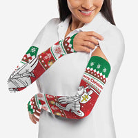 Belarus Pahonia Christmas Arm Sleeves Belarusian Vytis Knight Xmas Pattern - Wonder Print Shop