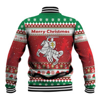 Belarus Pahonia Christmas Baseball Jacket Belarusian Vytis Knight Xmas Pattern - Wonder Print Shop