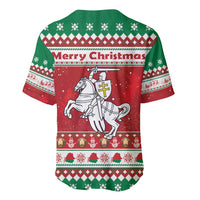Belarus Pahonia Christmas Baseball Jersey Belarusian Vytis Knight Xmas Pattern - Wonder Print Shop