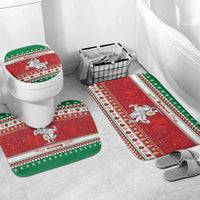 Belarus Pahonia Christmas Bathroom Set Belarusian Vytis Knight Xmas Pattern - Wonder Print Shop