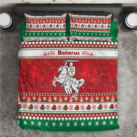 Belarus Pahonia Christmas Bedding Set Belarusian Vytis Knight Xmas Pattern - Wonder Print Shop