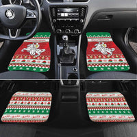 Belarus Pahonia Christmas Car Mats Belarusian Vytis Knight Xmas Pattern - Wonder Print Shop