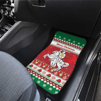 Belarus Pahonia Christmas Car Mats Belarusian Vytis Knight Xmas Pattern - Wonder Print Shop