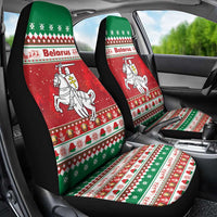 Belarus Pahonia Christmas Car Seat Cover Belarusian Vytis Knight Xmas Pattern - Wonder Print Shop