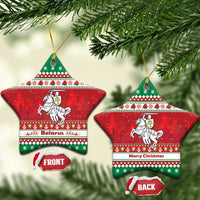 Belarus Pahonia Christmas Ceramic Ornament Belarusian Vytis Knight Xmas Pattern - Wonder Print Shop
