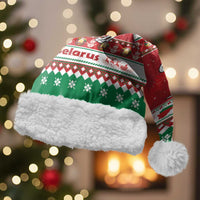 Belarus Pahonia Christmas Santa Hat Belarusian Vytis Knight Xmas Pattern - Wonder Print Shop