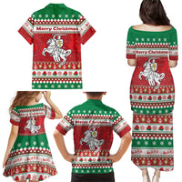 Belarus Pahonia Christmas Family Matching Puletasi and Hawaiian Shirt Belarusian Vytis Knight Xmas Pattern - Wonder Print Shop