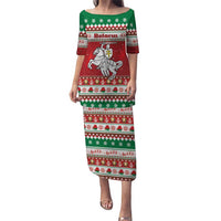 Belarus Pahonia Christmas Family Matching Puletasi and Hawaiian Shirt Belarusian Vytis Knight Xmas Pattern - Wonder Print Shop