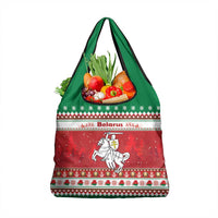 Belarus Pahonia Christmas Grocery Bag Belarusian Vytis Knight Xmas Pattern - Wonder Print Shop
