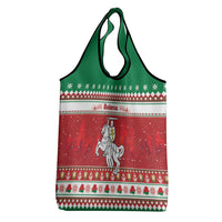 Belarus Pahonia Christmas Grocery Bag Belarusian Vytis Knight Xmas Pattern - Wonder Print Shop