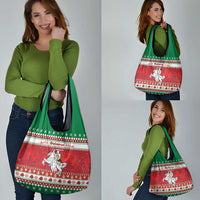 Belarus Pahonia Christmas Grocery Bag Belarusian Vytis Knight Xmas Pattern - Wonder Print Shop