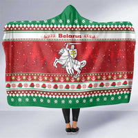 Belarus Pahonia Christmas Hooded Blanket Belarusian Vytis Knight Xmas Pattern - Wonder Print Shop