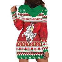 Belarus Pahonia Christmas Hoodie Dress Belarusian Vytis Knight Xmas Pattern - Wonder Print Shop
