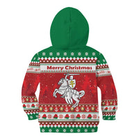 Belarus Pahonia Christmas Kid Hoodie Belarusian Vytis Knight Xmas Pattern - Wonder Print Shop