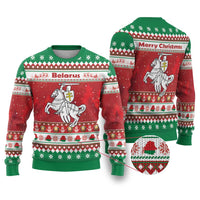 Belarus Pahonia Christmas Ugly Christmas Sweater Belarusian Vytis Knight Xmas Pattern - Wonder Print Shop