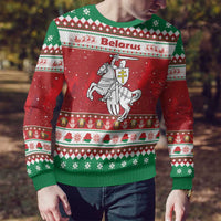 Belarus Pahonia Christmas Ugly Christmas Sweater Belarusian Vytis Knight Xmas Pattern - Wonder Print Shop