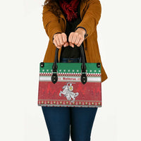 Belarus Pahonia Christmas Leather Bag Belarusian Vytis Knight Xmas Pattern - Wonder Print Shop