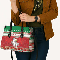 Belarus Pahonia Christmas Leather Bag Belarusian Vytis Knight Xmas Pattern - Wonder Print Shop