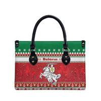 Belarus Pahonia Christmas Leather Bag Belarusian Vytis Knight Xmas Pattern - Wonder Print Shop