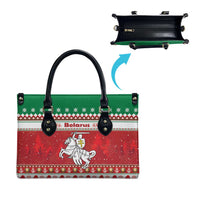 Belarus Pahonia Christmas Leather Bag Belarusian Vytis Knight Xmas Pattern - Wonder Print Shop