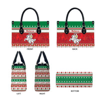 Belarus Pahonia Christmas Leather Bag Belarusian Vytis Knight Xmas Pattern - Wonder Print Shop