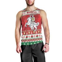 Belarus Pahonia Christmas Men Tank Top Belarusian Vytis Knight Xmas Pattern - Wonder Print Shop