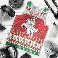 Belarus Pahonia Christmas Men Tank Top Belarusian Vytis Knight Xmas Pattern - Wonder Print Shop