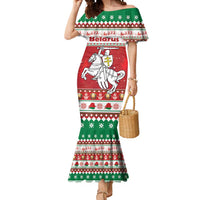 Belarus Pahonia Christmas Mermaid Dress Belarusian Vytis Knight Xmas Pattern - Wonder Print Shop