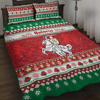 Belarus Pahonia Christmas Quilt Bed Set Belarusian Vytis Knight Xmas Pattern - Wonder Print Shop