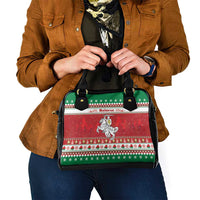 Belarus Pahonia Christmas Shoulder Handbag Belarusian Vytis Knight Xmas Pattern - Wonder Print Shop