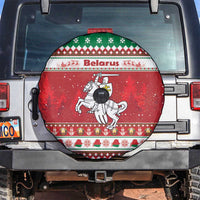 Belarus Pahonia Christmas Spare Tire Cover Belarusian Vytis Knight Xmas Pattern - Wonder Print Shop