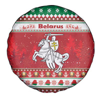 Belarus Pahonia Christmas Spare Tire Cover Belarusian Vytis Knight Xmas Pattern - Wonder Print Shop